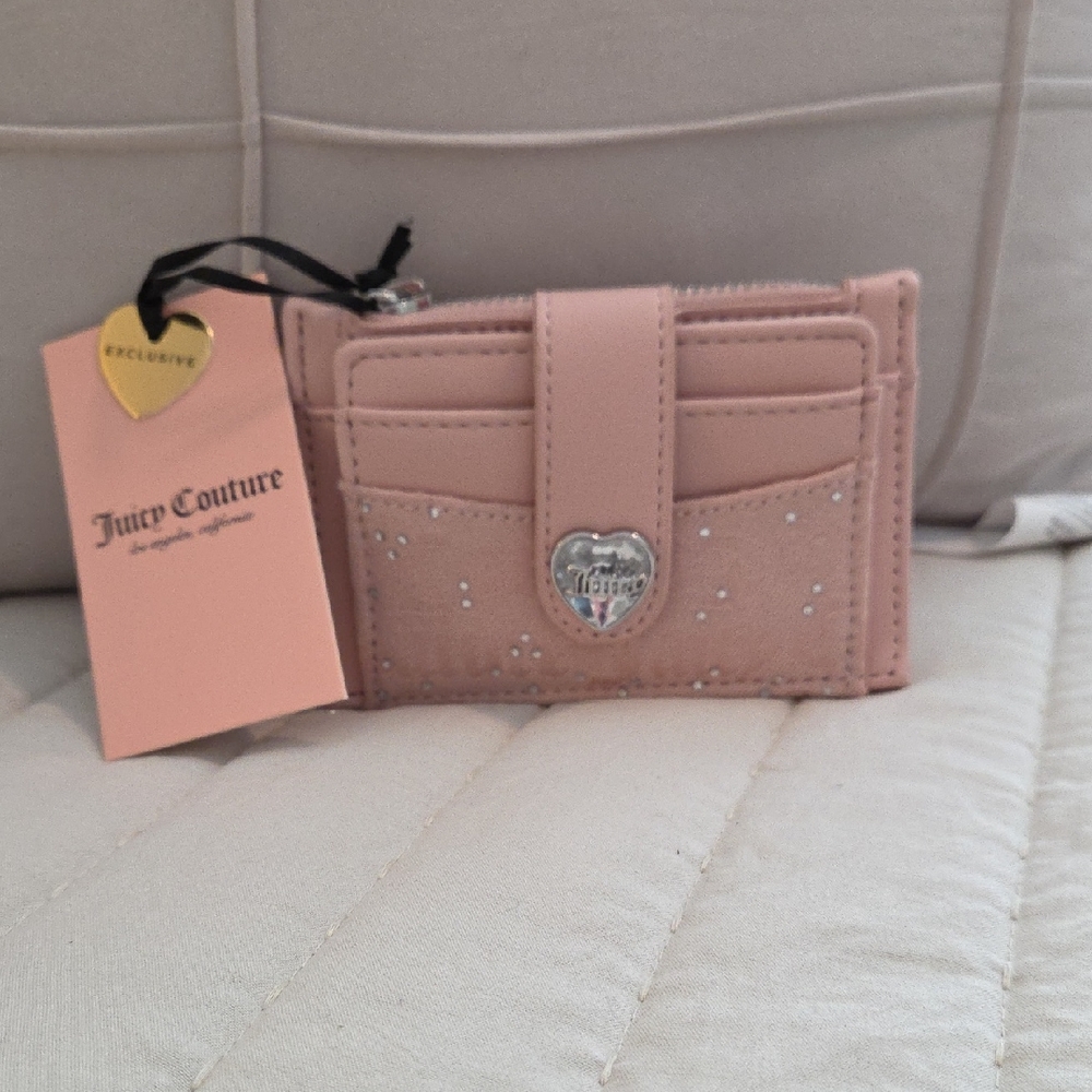 NWT - Juicy Couture Blush Pink Card Holder with Heart Accent